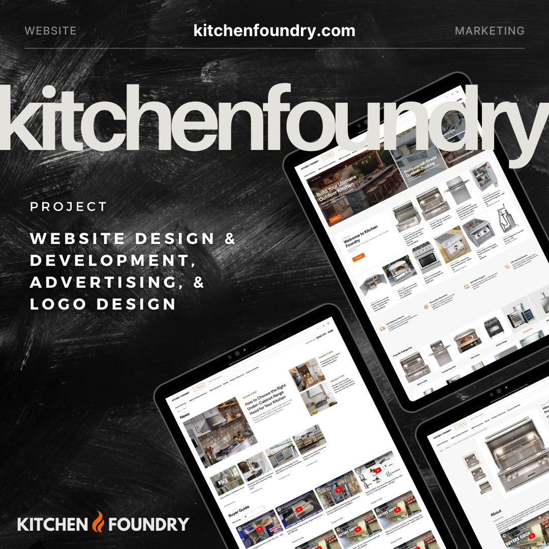 Kitchen Foundry luxury appliance store website.