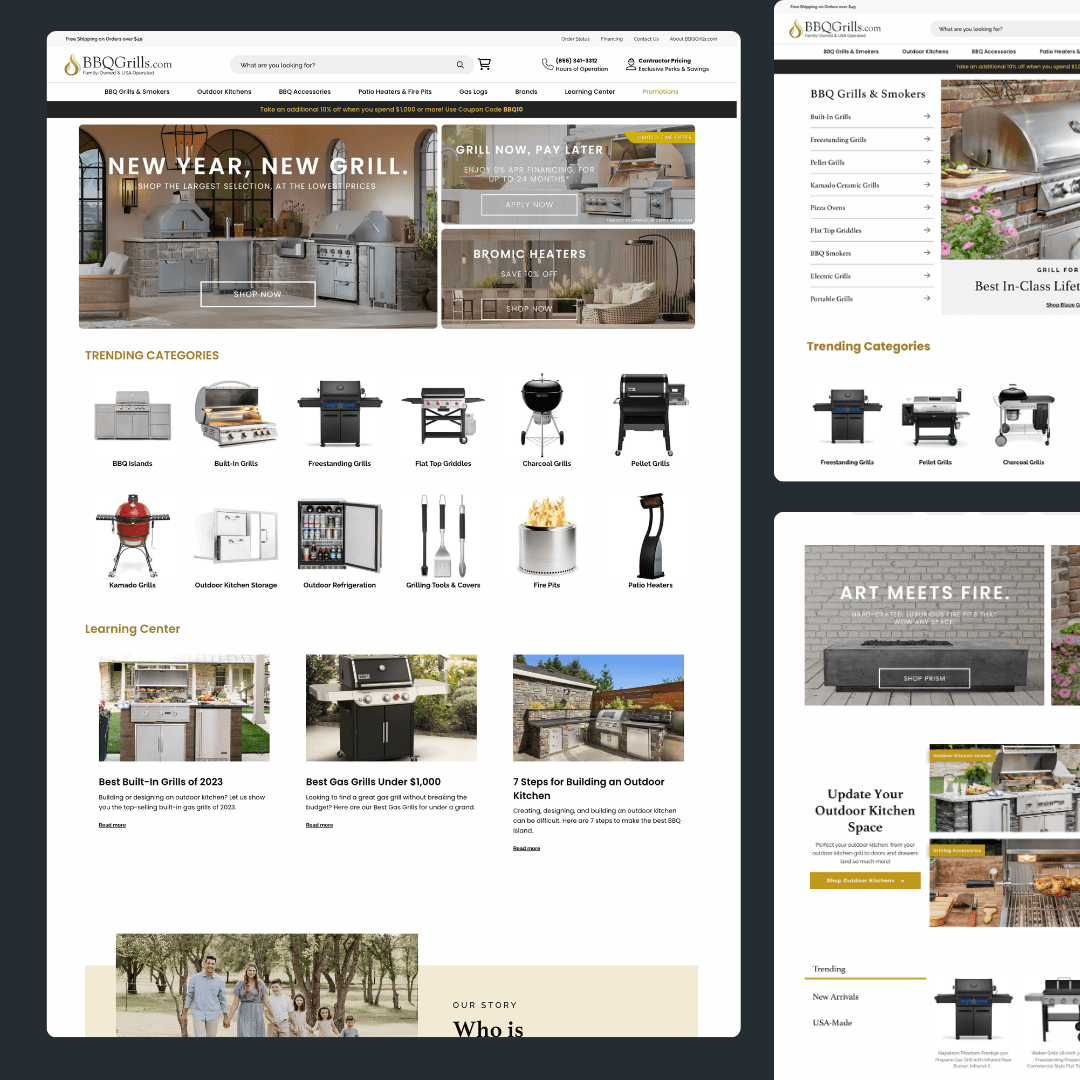 BBQGrills.com project by Tusk Creative Studios.