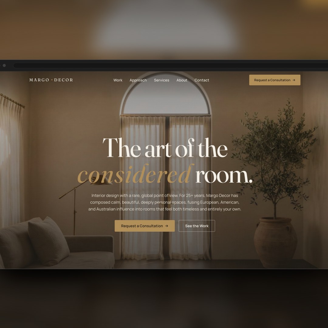 Margo Decor website by Tusk Creative Studios.