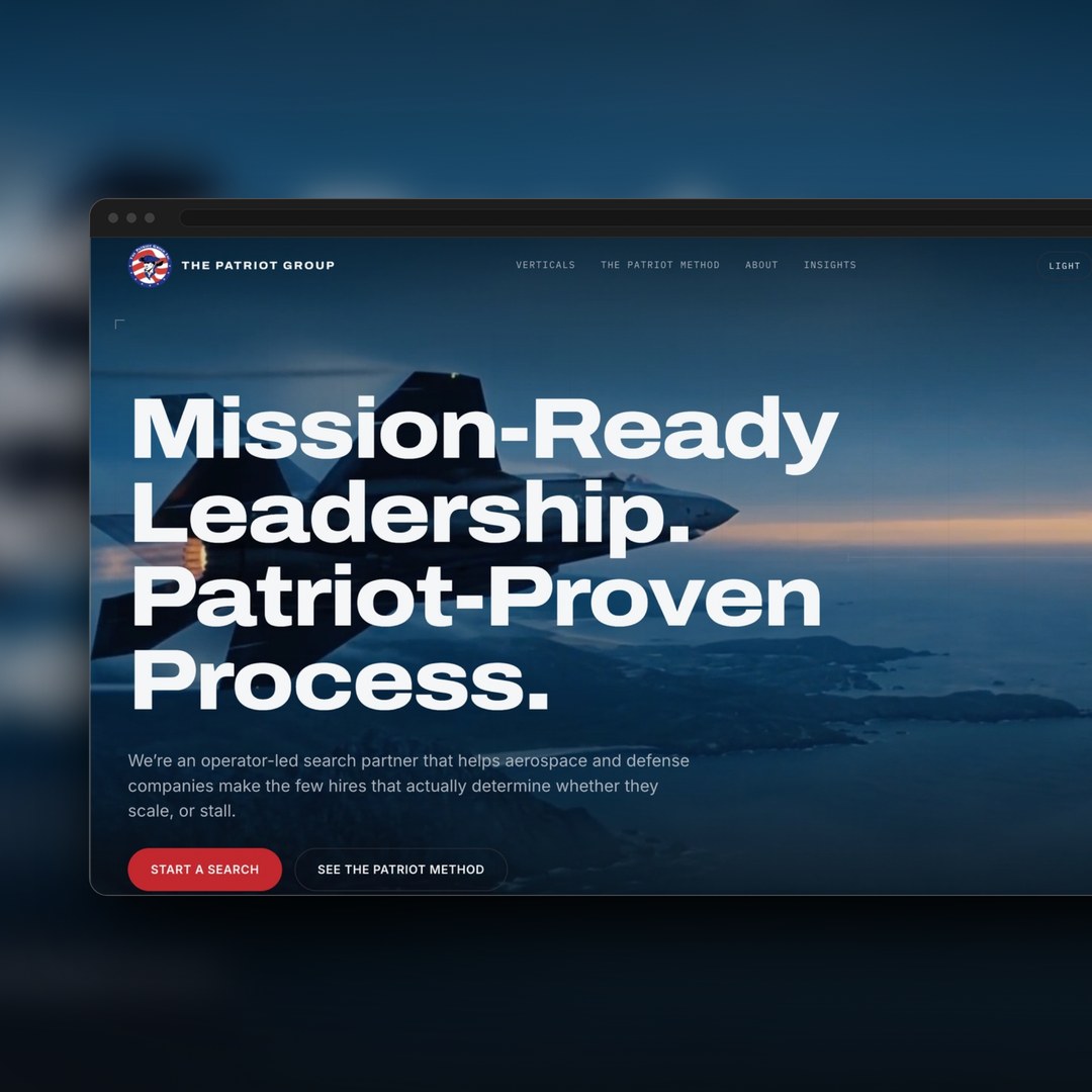 The Patriot Group website by Tusk Creative Studios.