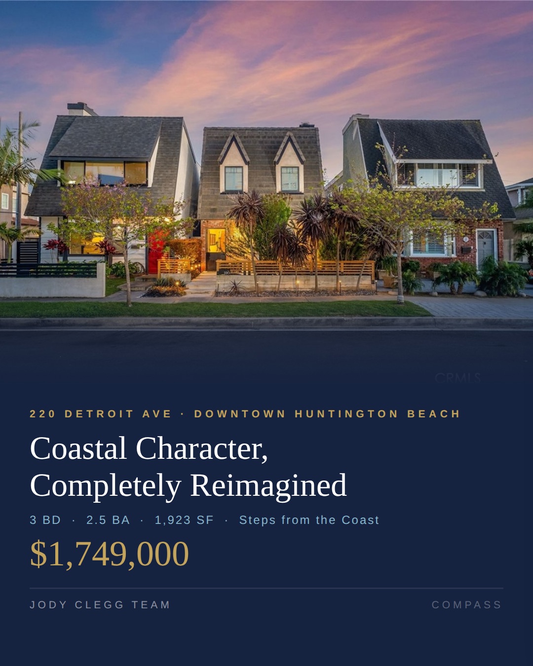Jody Clegg Team Compass real estate listing creative by Tusk Creative Studios.